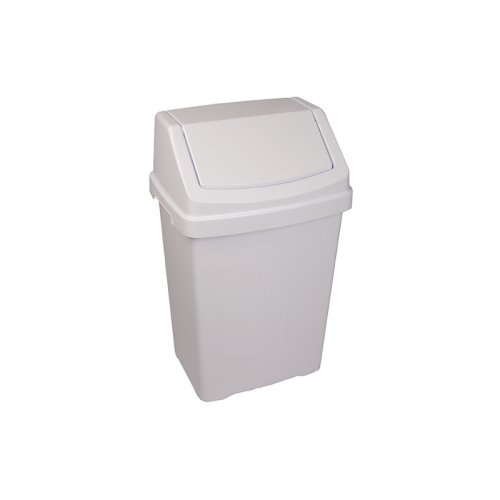 50L White Swing Bin & White Colour Lid