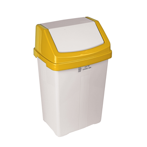 50L Yellow Lid Swing Bin