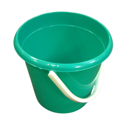 Green Round Plastic Bucket with Handle 9L