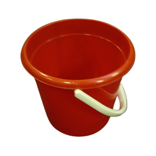 Red Round Plastic Bucket with Handle 9L