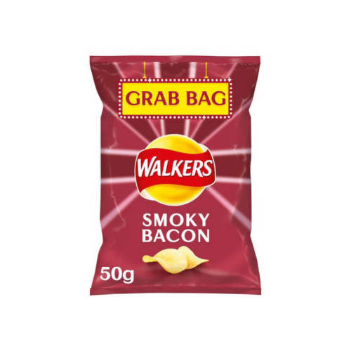 Walkers Smokey Bacon Crisps Grab Bag 45g Box Of 32