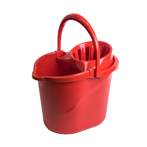 Red Plastic Mop Bucket with Red Cone Wringer 15L*