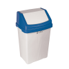 50L White Swing Bin & Blue Colour Lid