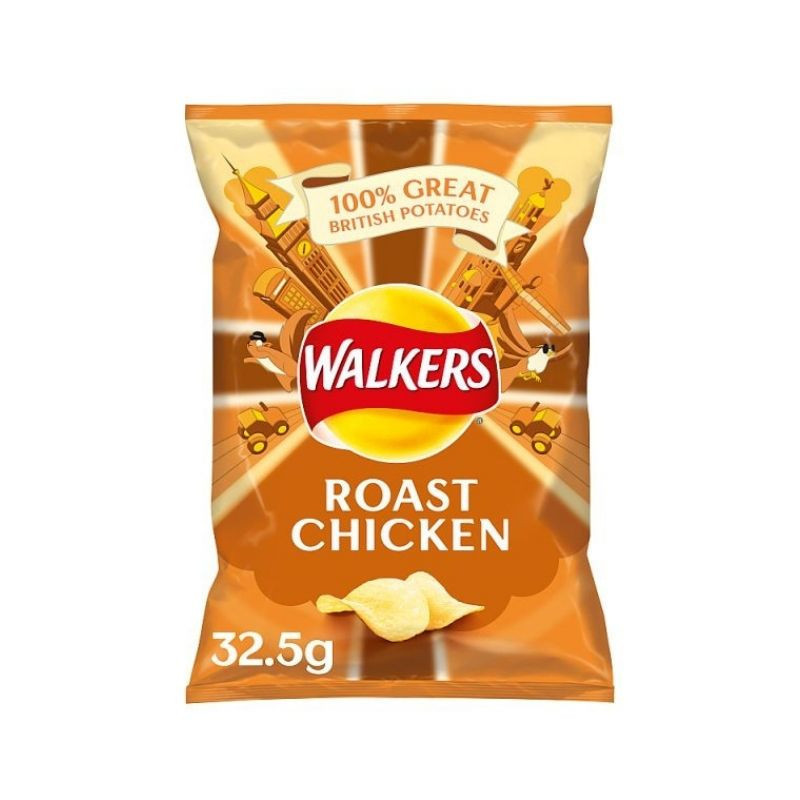 Walkers Chicken Crisps Standard Bag 32.5g (Box of 32)